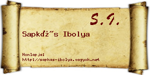 Sapkás Ibolya névjegykártya